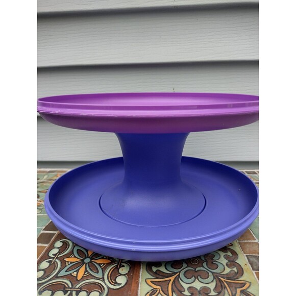 Vintage Tupperware Set Serve-It-All Pedestal Cake Pie Serving Stand - Picture 1 of 10